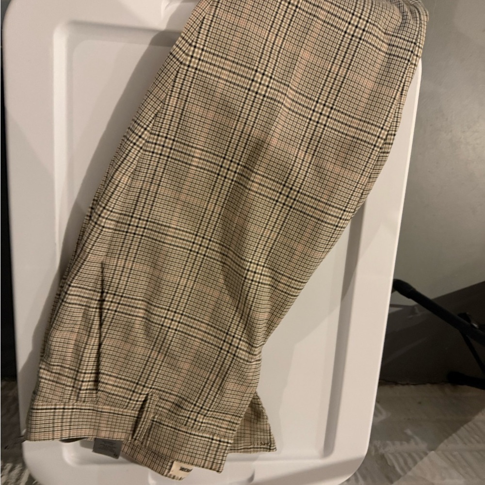 Zadig & Voltaire Beige Plaid Dress Pants